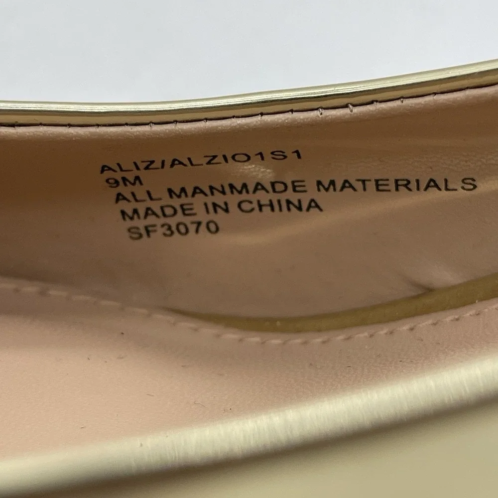Steve Madden Aliz ALIZIO1S1 Women's Size 9 Slingback Shoes Gold Kitten Heel Pump